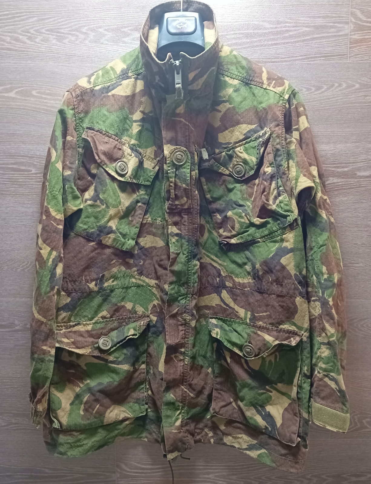 Vintage British Army DPM Combat Field Jacket 180/104 L Opti Zip Cold War Era 