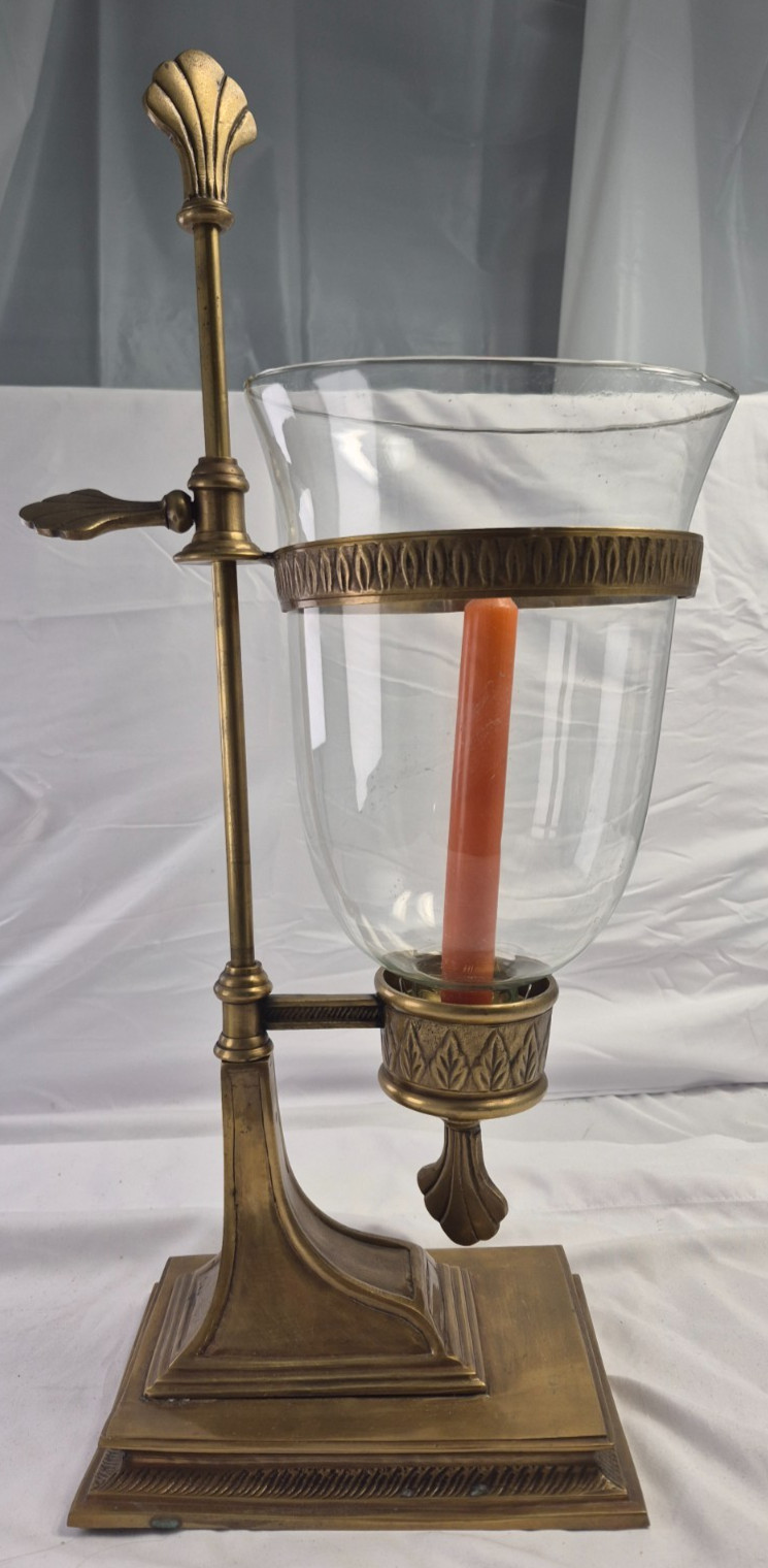 Vintage Brass Adjustable Hurricane Candle Holder 20\