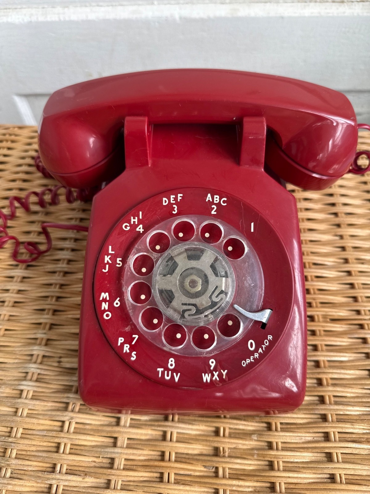 Vntage 1960s Western Electric Red Rotary Dial Telephone Decor/Prop 