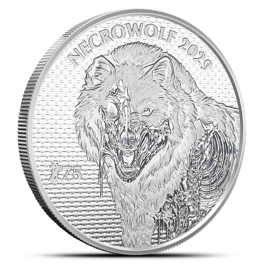 1 oz Zombucks World Necrowolf Siver Round (New)