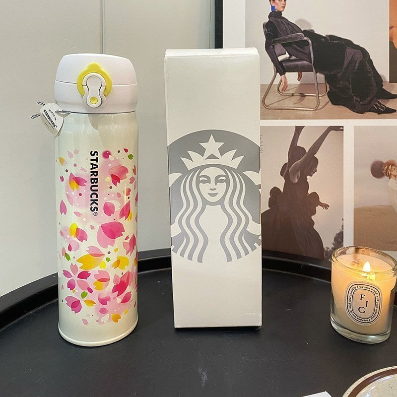 Starbucks Gradient Pink & Sakura Steel Thermos Insulated Travel Water Bottle