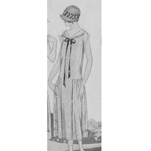 Antique 1920s Dress Parissiene Style McCall Pattern 3666 Bust 37 Near Complete