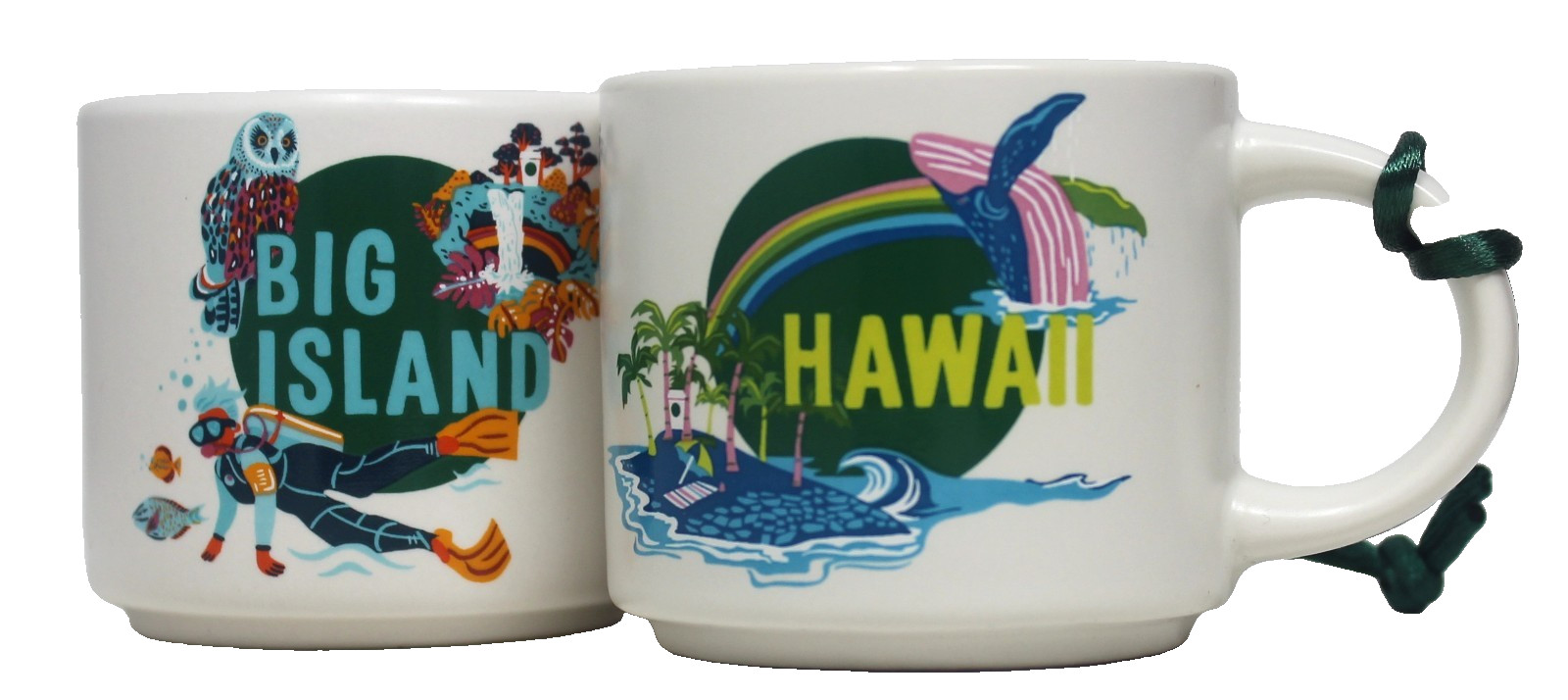 Starbucks Hawaii & Big Island Ornament Set 2 Discovery Series Mini 14 oz
