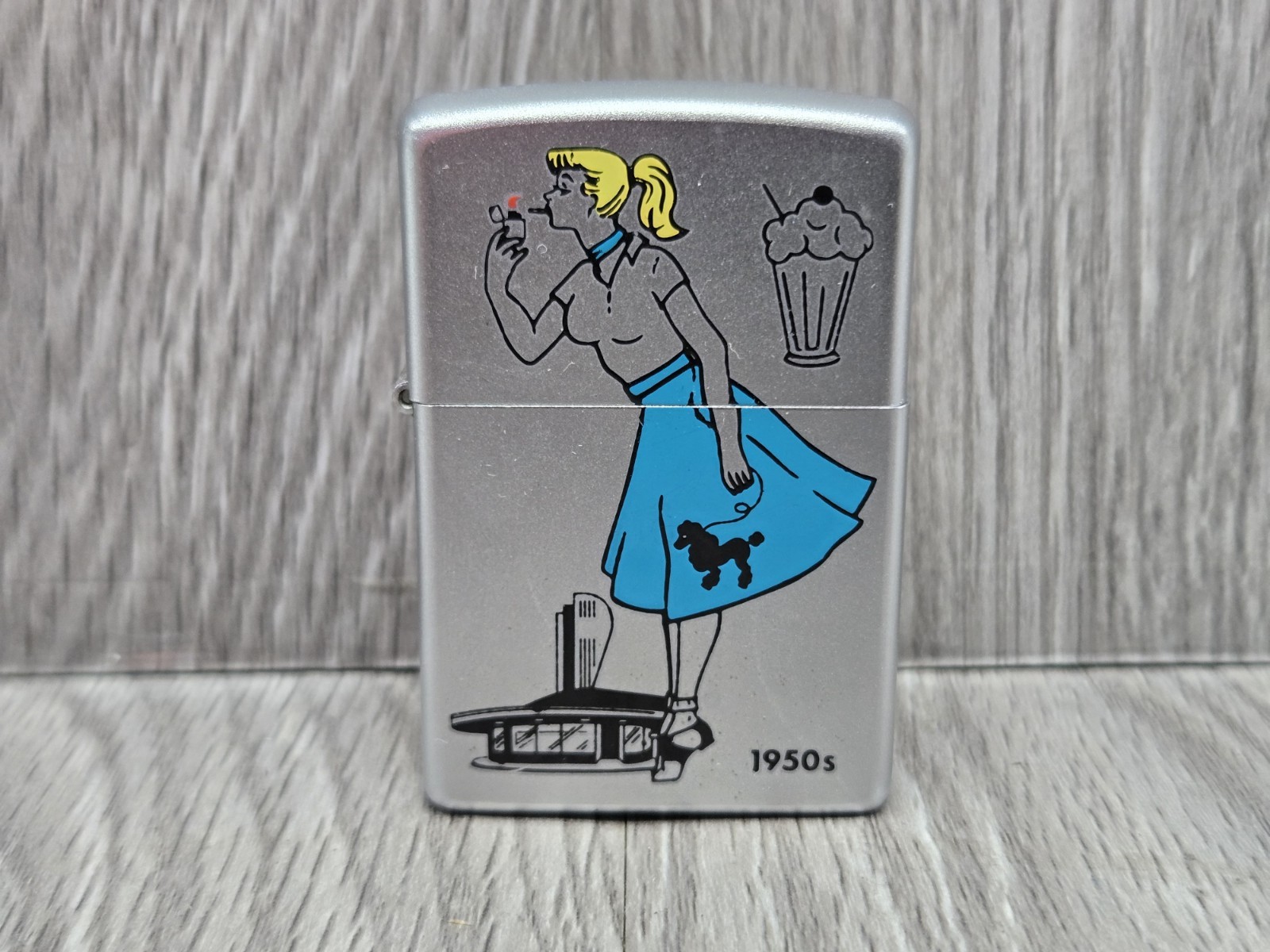 Zippo Lighter - Windy Girl 1950s - The Windproof Beauty - 50\'s - Poodle Skirt Zippo Lighter - Windy Girl 1950s - The Windproof Beauty - 50\'s - Poodle Skirt