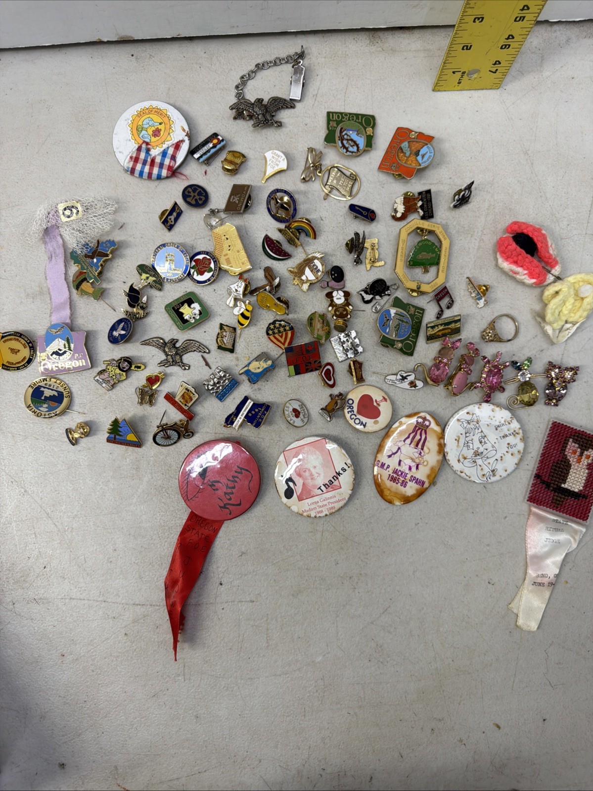 80 Plus misc lot of lapel pins buttons etc