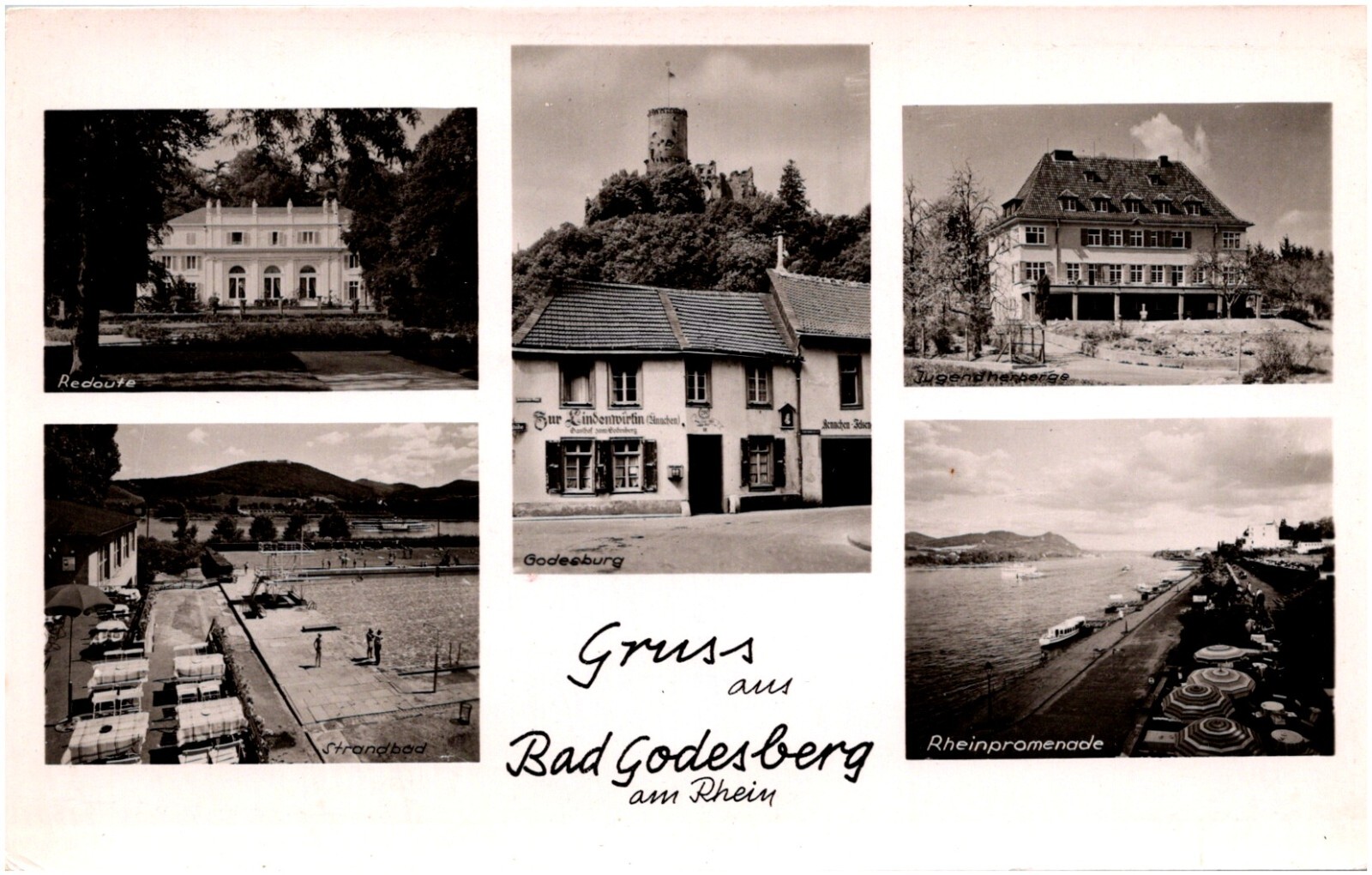 Gruss aus Bad Godesberg Bonn Germany Greetings 1950s RPPC Postcard Unused Photo Gruss aus Bad Godesberg Bonn Germany Greetings 1950s RPPC Postcard Unused Photo