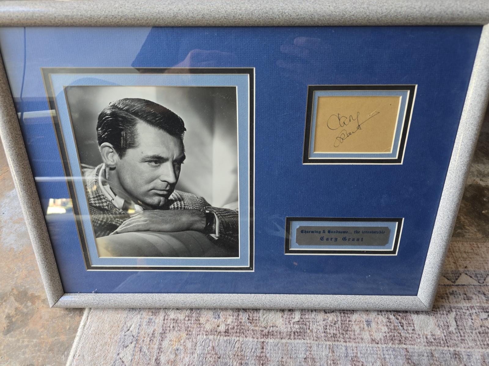 Cary Grant Portrait Framed With Autograph Cary Grant Portrait Framed With Autograph