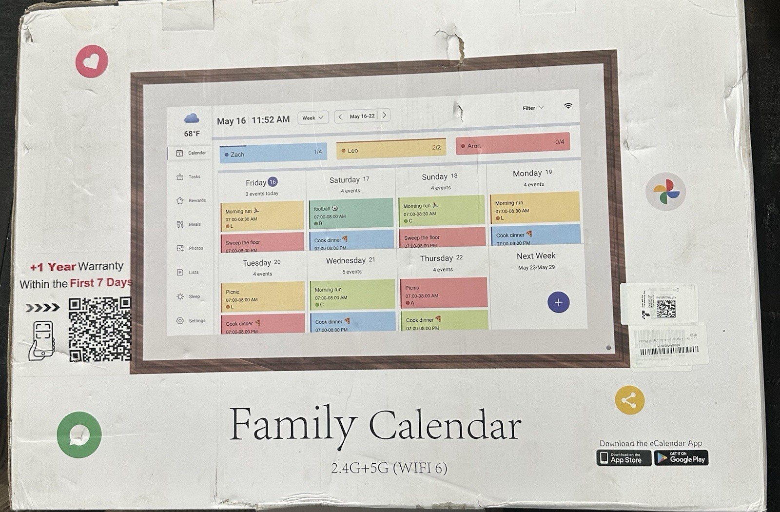 Smart Digital Calendar 21.5” Digital family Calendar Planner