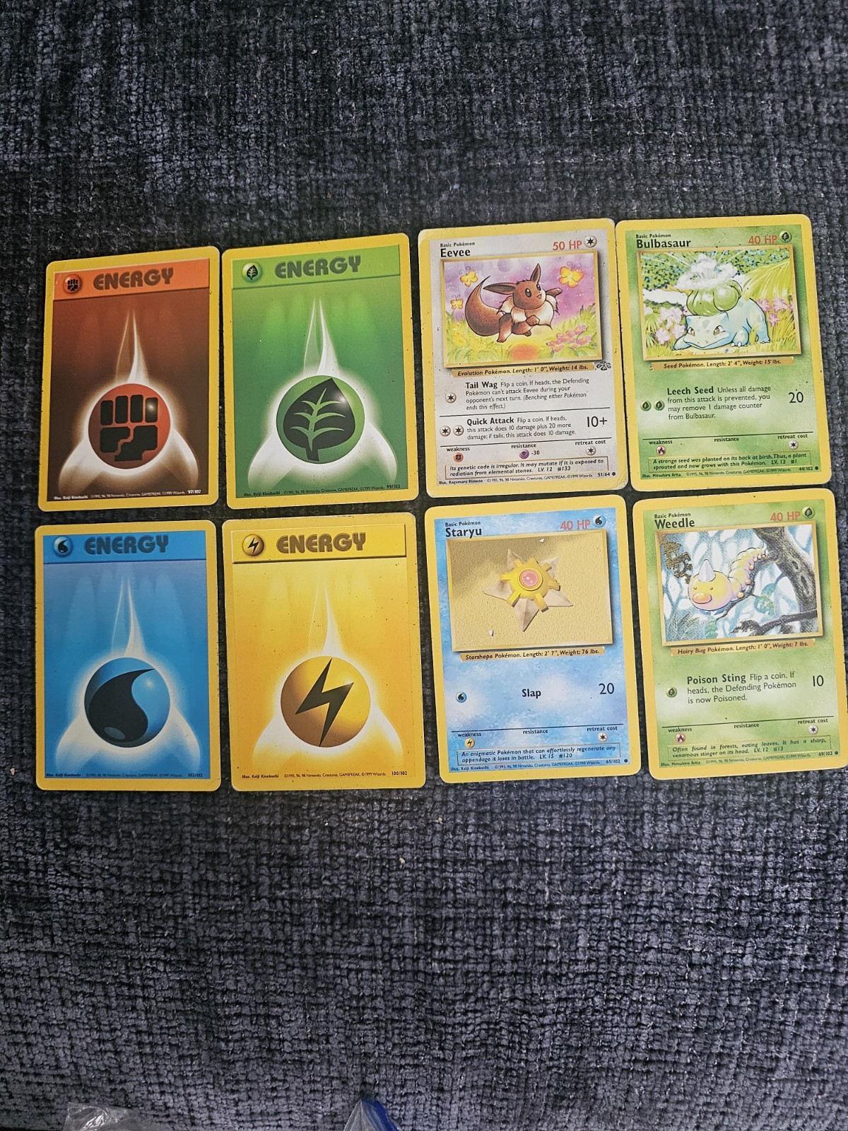 Vintage Pokemon Card Bundle 1999 Base Set & Jungle WOTC 8 cards