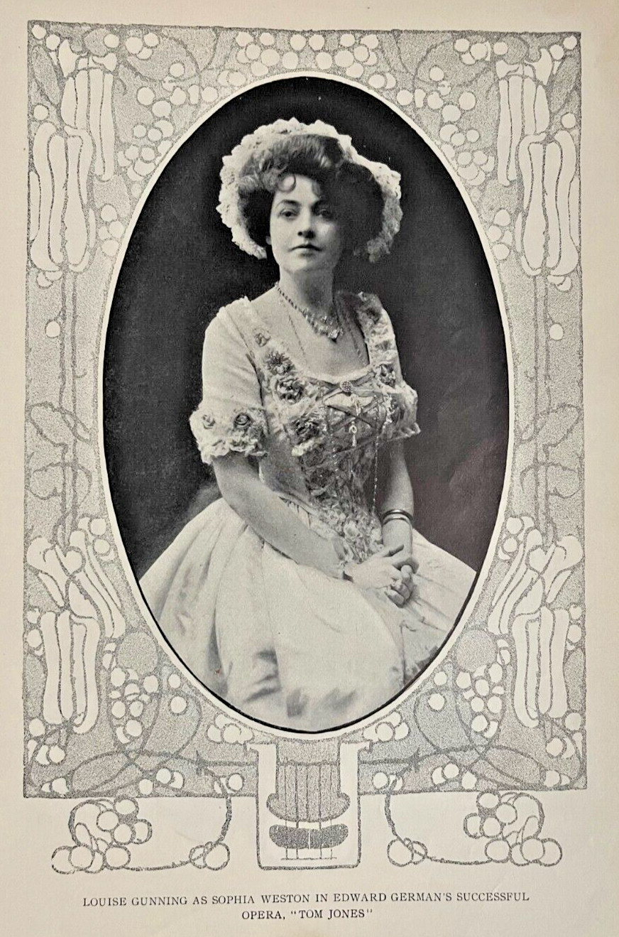 1908 Vintage Magazine Illustration Actress Louise Gunning 1908 Vintage Magazine Illustration Actress Louise Gunning