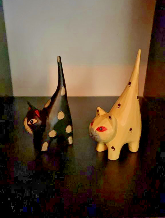 Handcrafted Wooden Cat Figurines