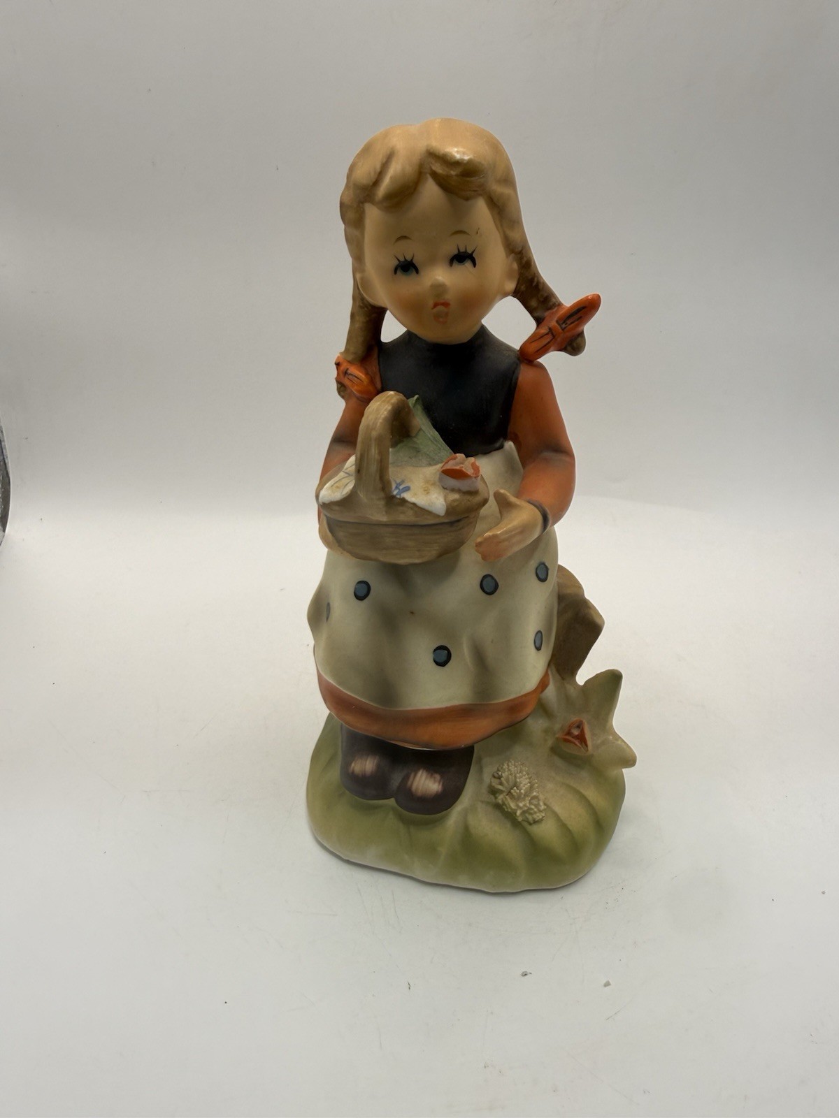 Vintage Erich Stauffer Young Folks Girl Basket U8515 Japan 6.25” Figurine *