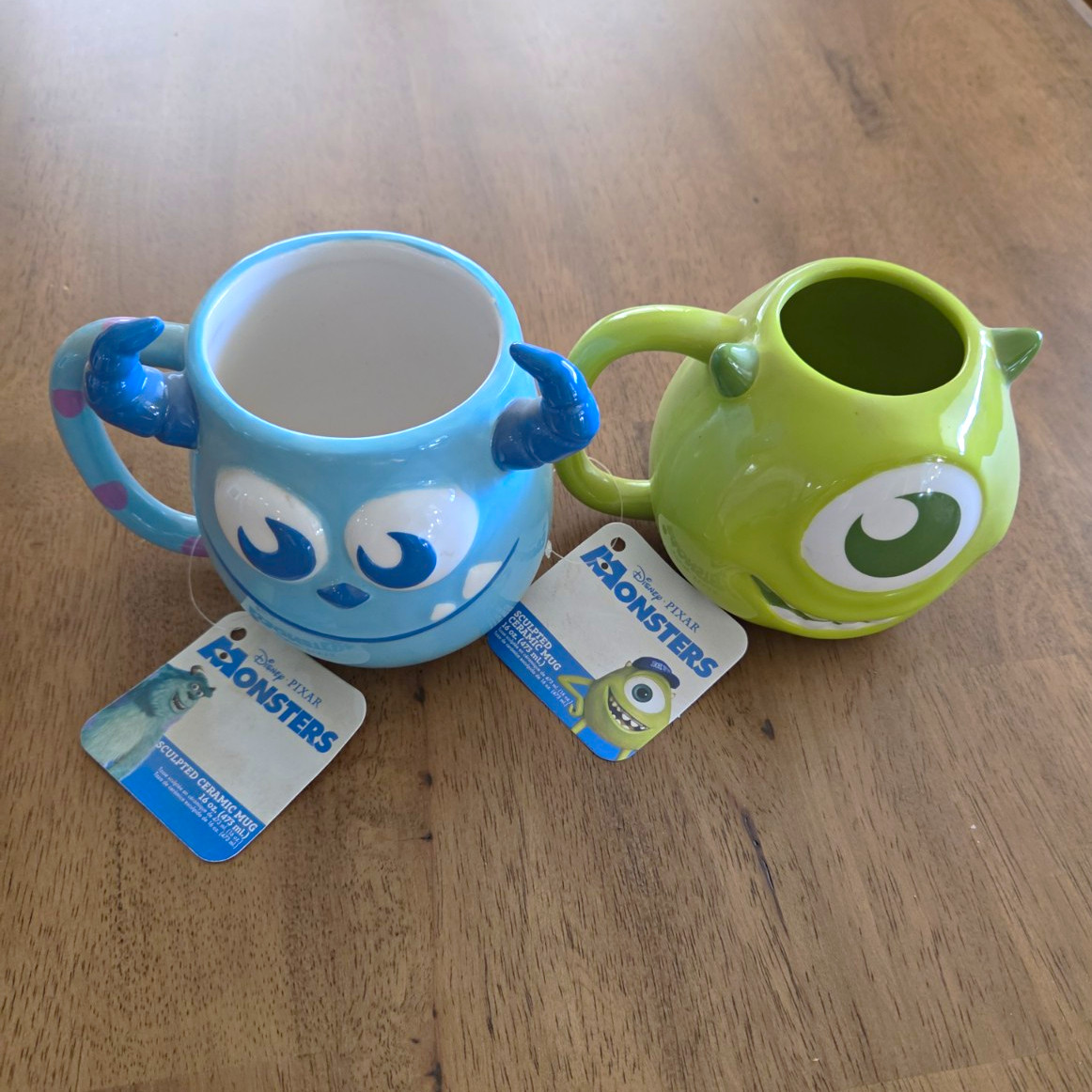Disney Pixar Monsters, Inc. Mike Wazowski & Sulley Sculpted Mug Set
