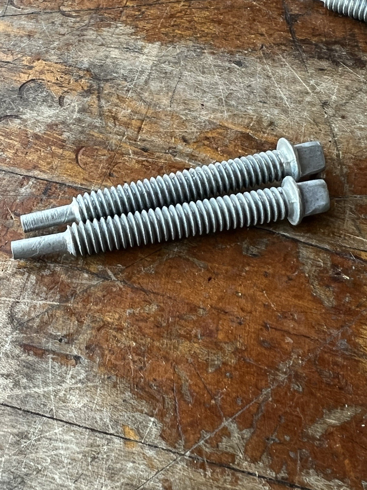 Pair NOS Prewar Balloon Chain Adjuster Screws 1/4 x 20 x 2 Cleveland Welding CWC