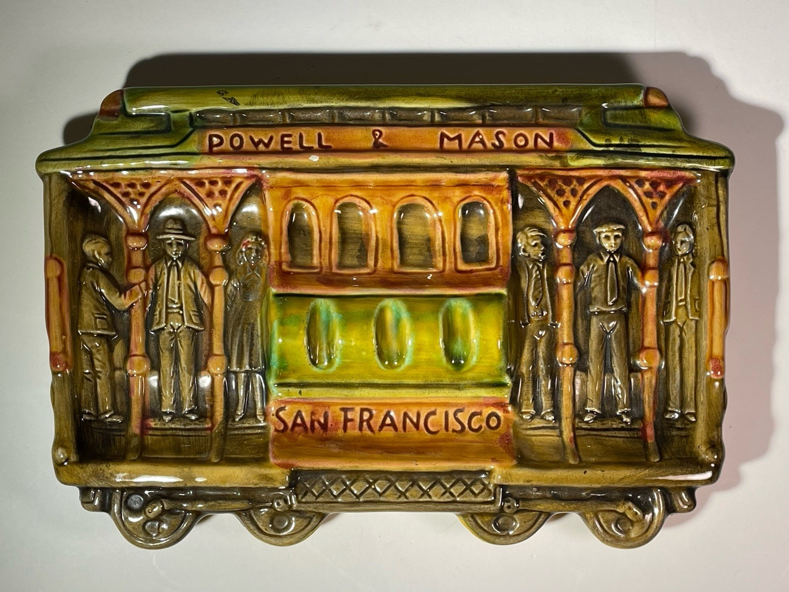 VTG 1970\'s Souvenir Porcelain Ashtray Powell & Mason Streetcar San Francisco CA
