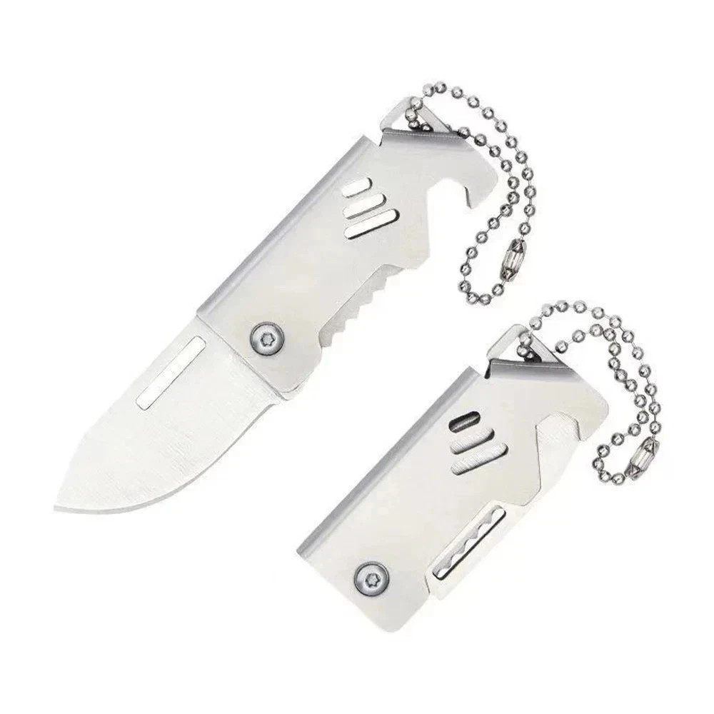 Outdoor Folding Pocket Knife Keychain D2 Steel Sharp Cutting Camping Survival