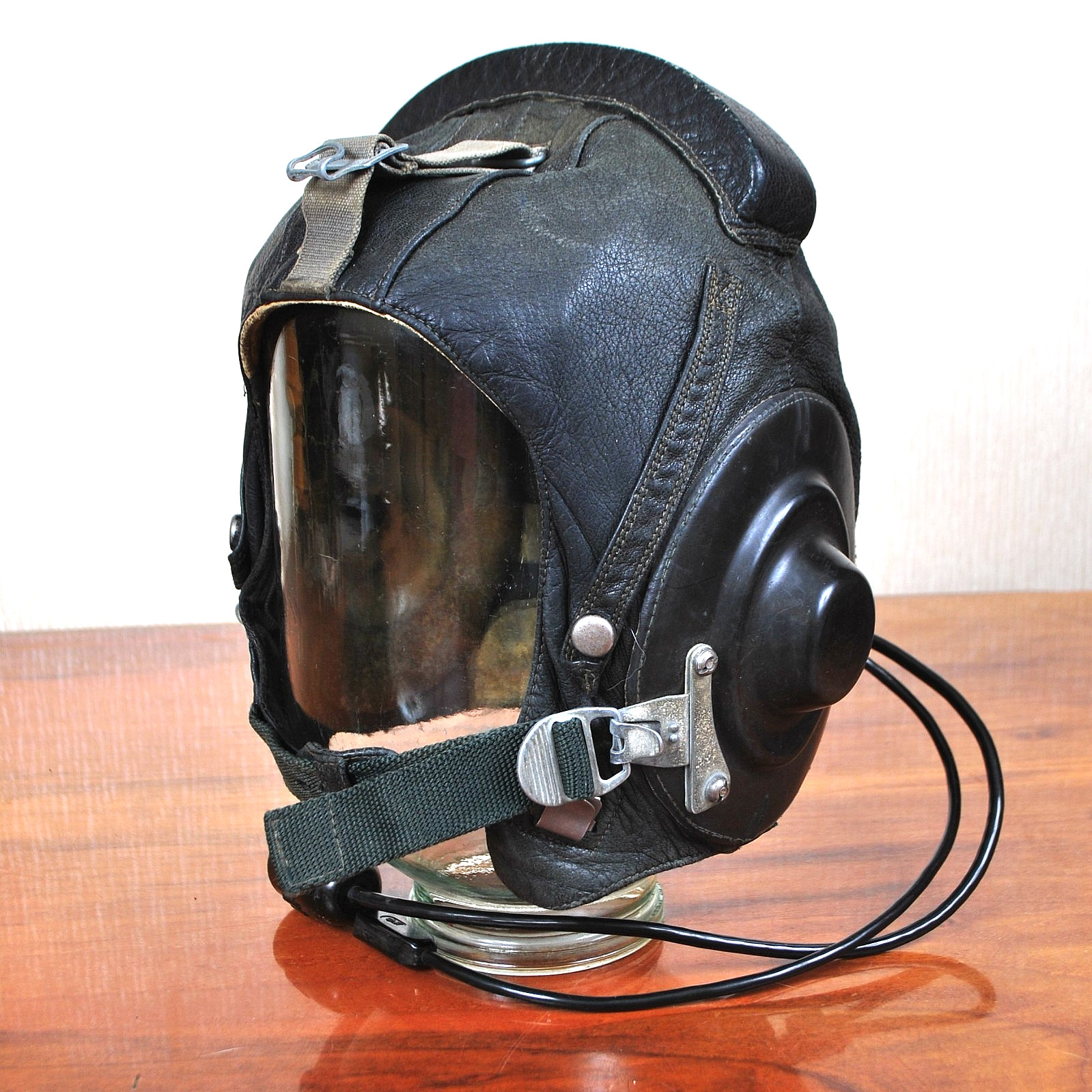 RAR collectible original new winter leather Pilot's Helmet - USSR 1960-70s