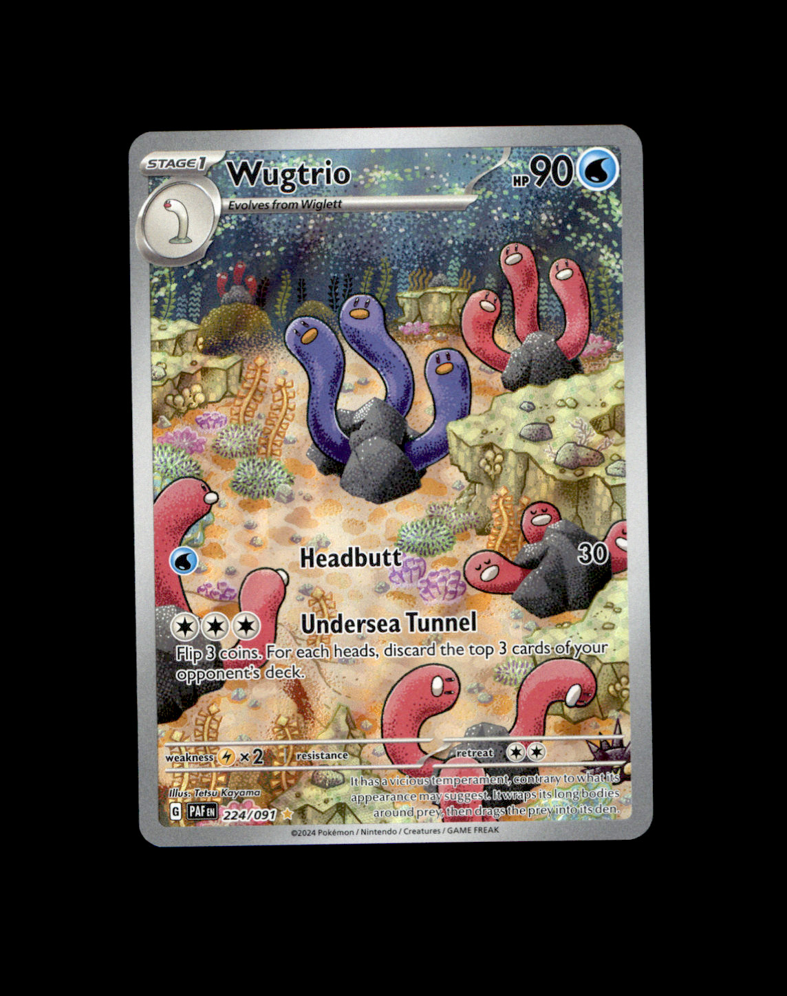 Wugtrio 224/091 Illustration Rare IR Paldean Fates Pokemon TCG 2024 NM 1 Wugtrio 224/091 Illustration Rare IR Paldean Fates Pokemon TCG 2024 NM 1