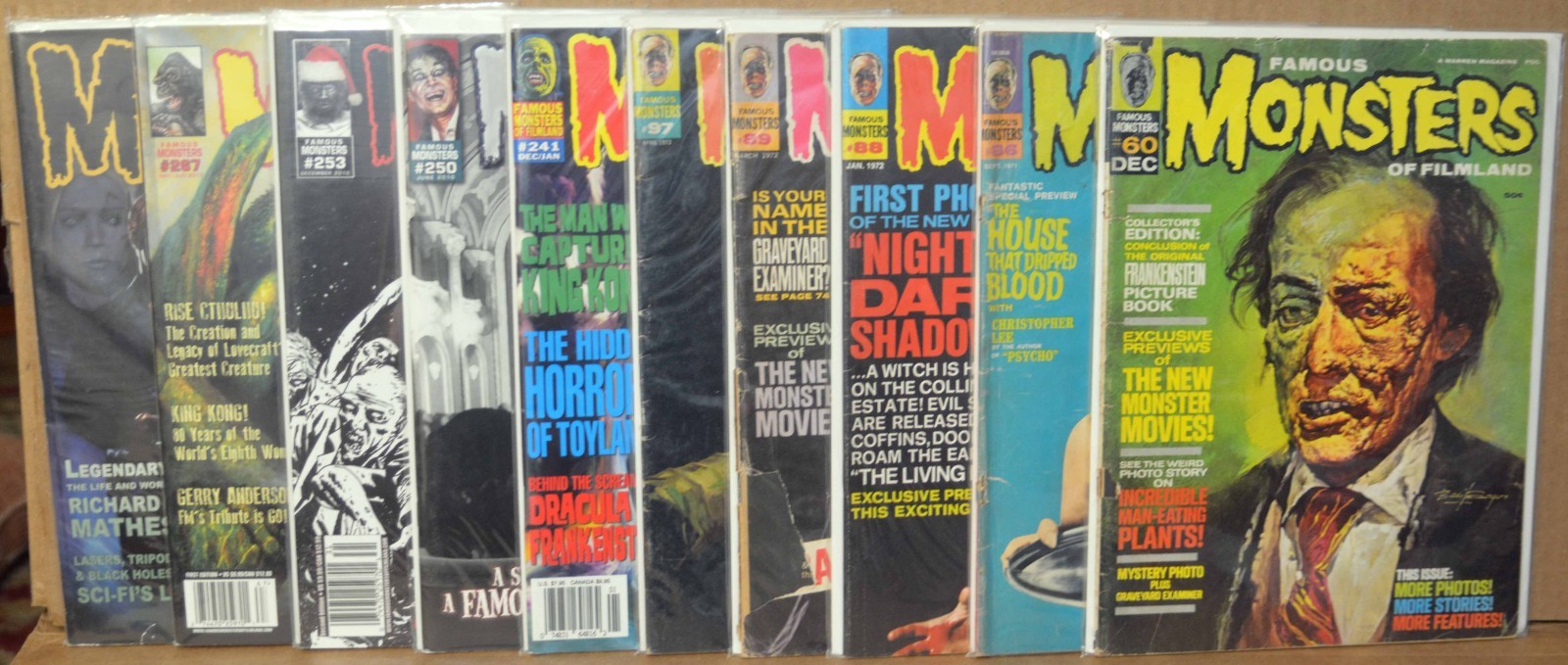 LOT of 10 FAMOUS MONSTERS OF FILMLAND 1969-2014 #60 86 88 89 97 241 250 253 267