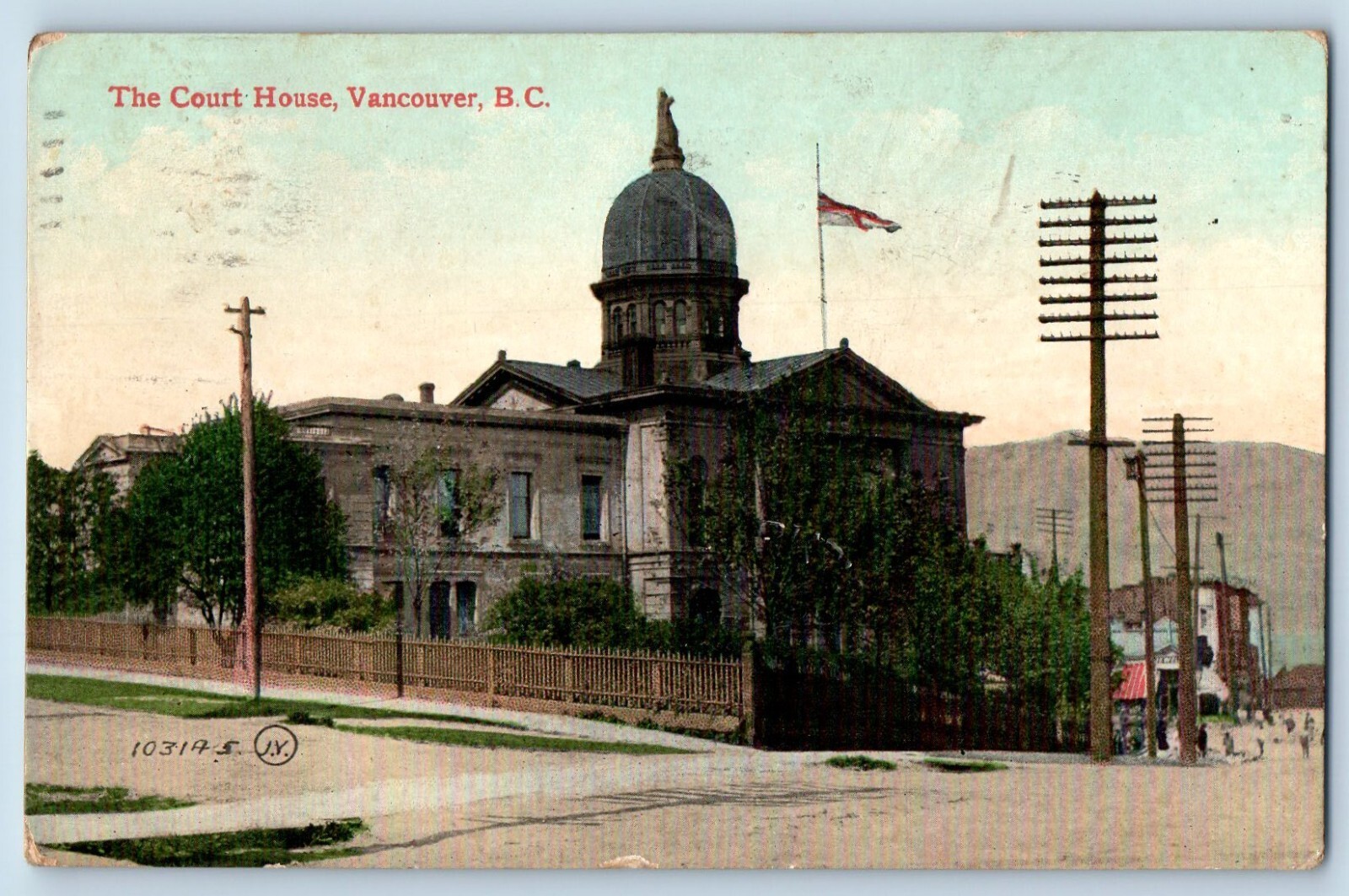 c1909 Vancouver British Columbia Canada Postcard Court House Exterior Building