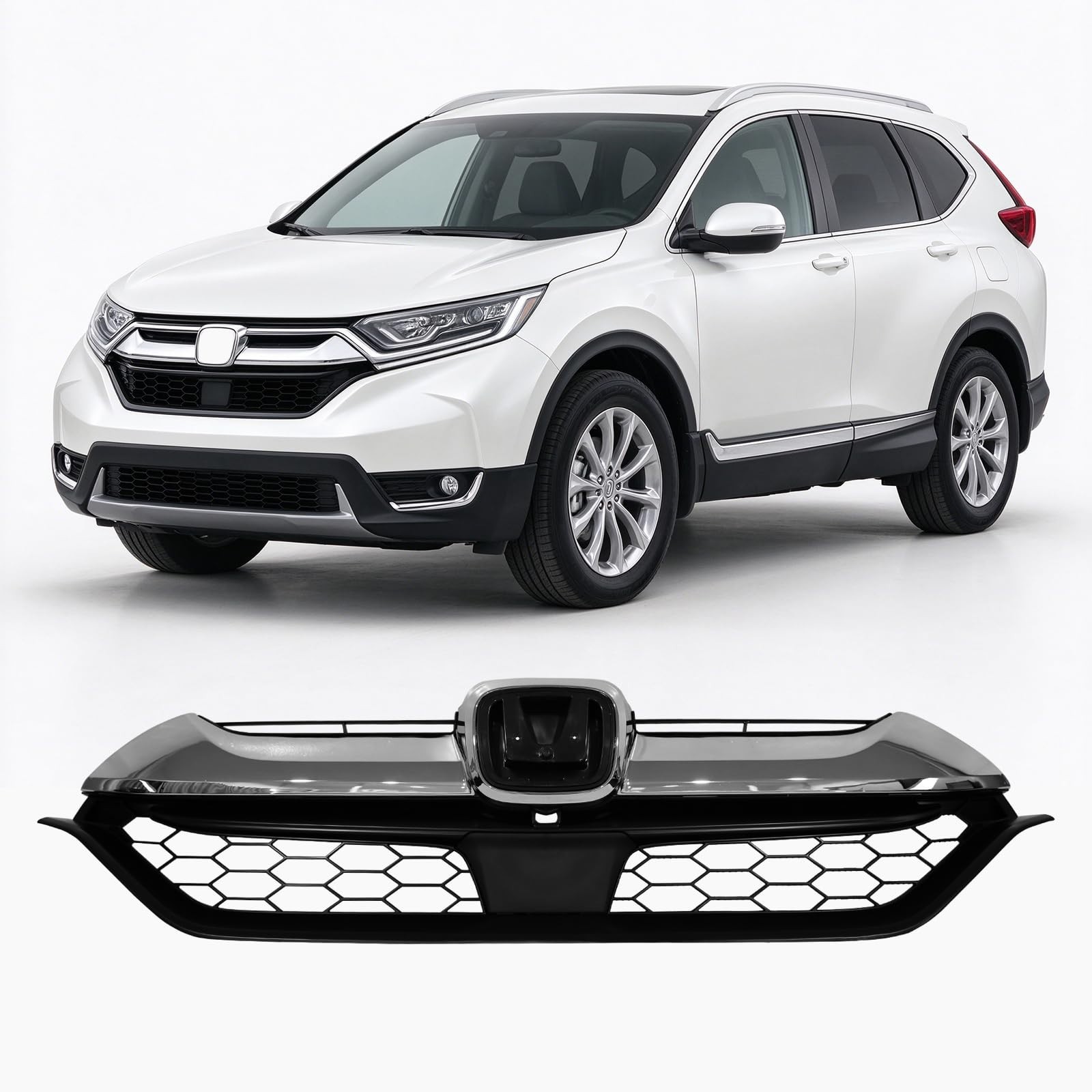 Front Bumper Cover Grille Cover Replacement Kit Gloss Black Shield Honeycomb Air Front Bumper Cover Grille Cover Replacement Kit Gloss Black Shield Honeycomb Air