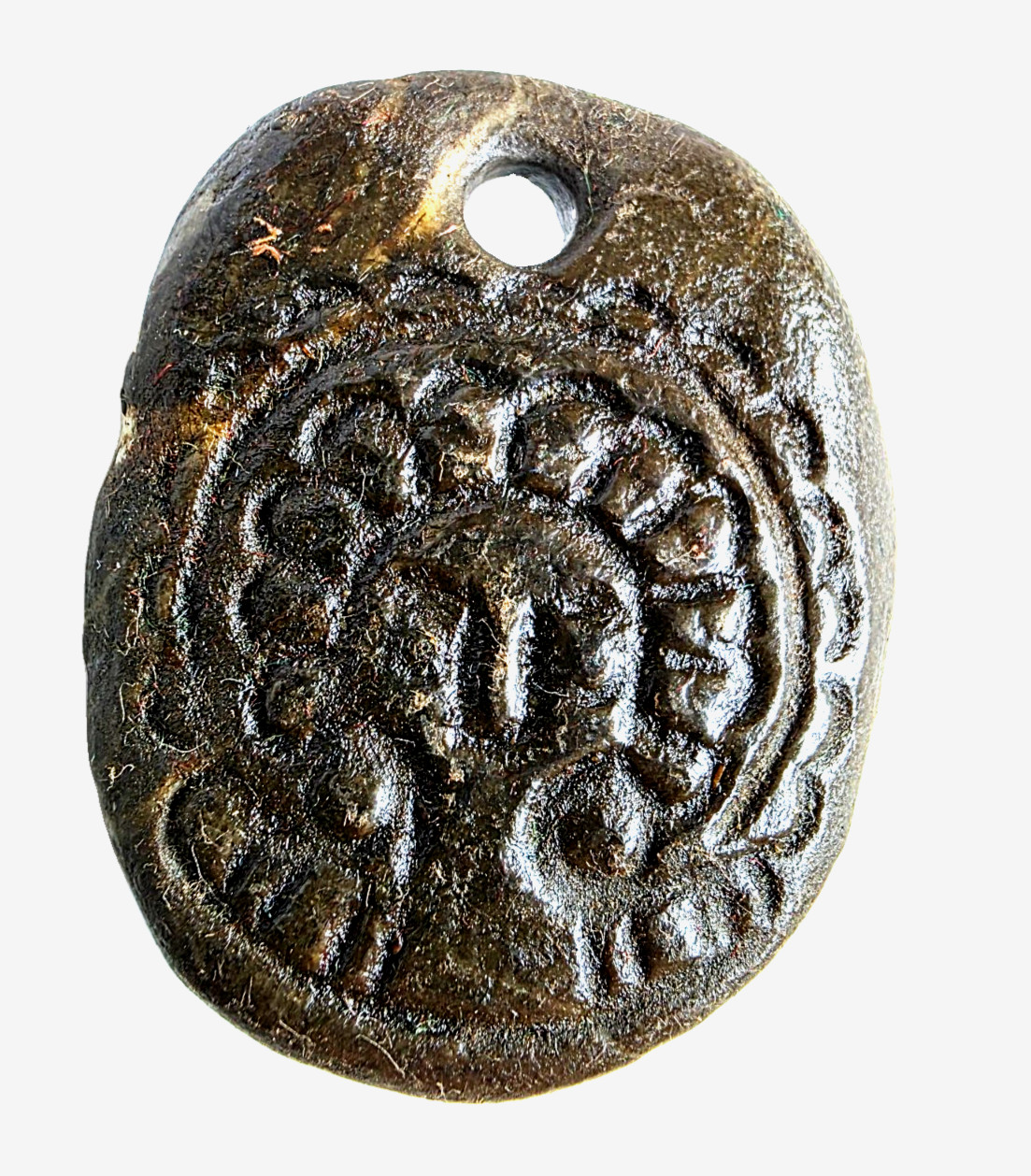 Ancient Carthage Punic Carved Gemstone Pendant Amulet Goddess Tanit Profile COA