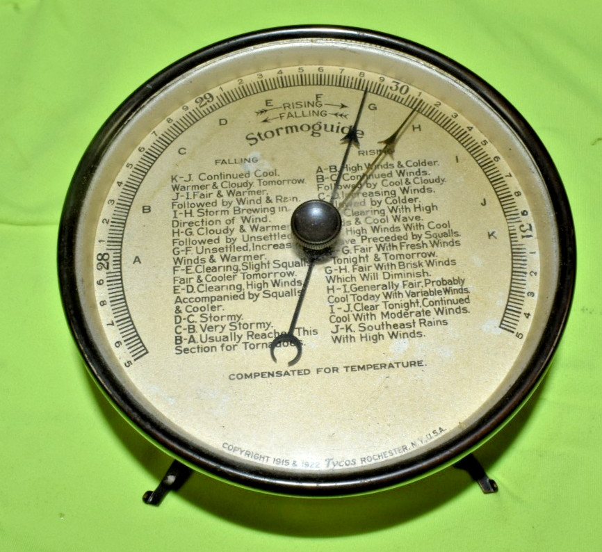 c. 1922 Tycos Stormoguide Barometer Taylor Instrument Co Antique Vintage Rare
