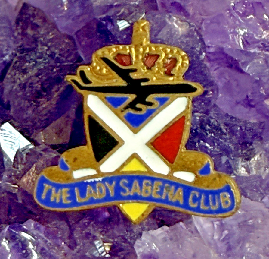 Vintage Sabena Airline Pin The Lady Sabena Club Enamel Pin 1950s 1960s