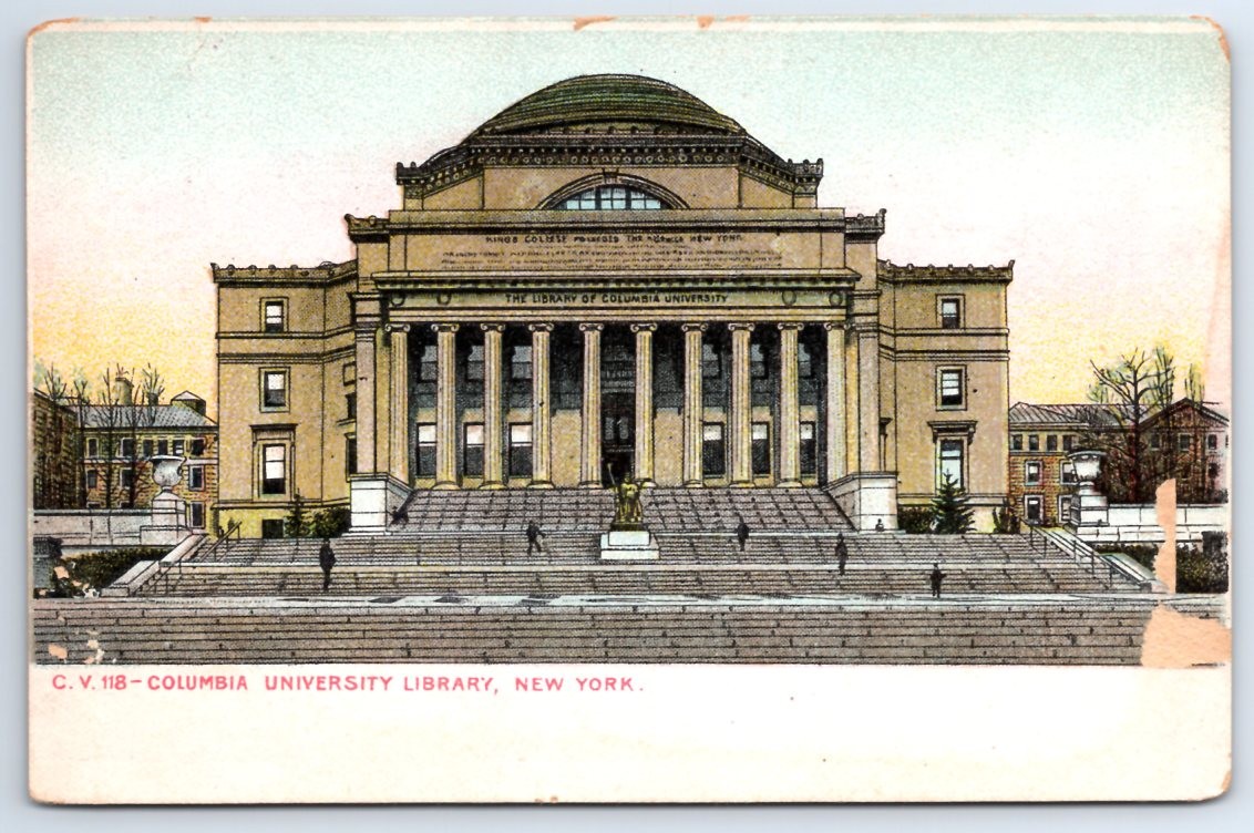 Vintage Postcard C.V. 118 Columbia University Library New York City NY