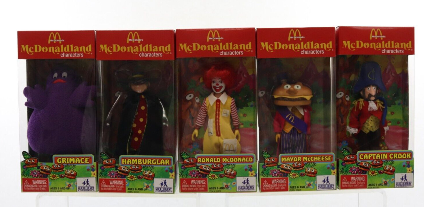 McDonaldland Characters Huckleberry 2008 Complete Set of 5 Doll Figures New NIP