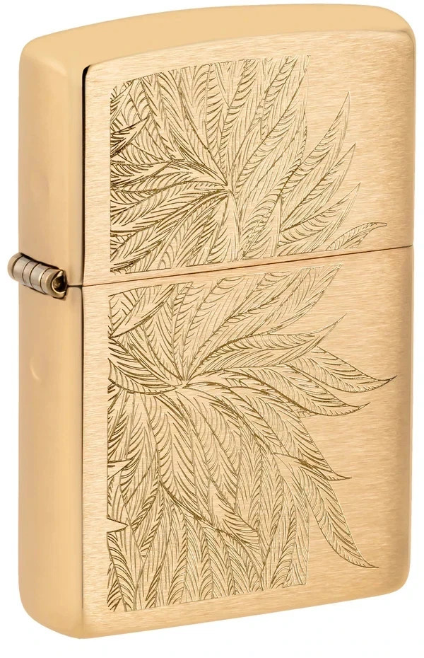 Zippo Lush Plant Design Auto Engrave Brushed Brass 46826 Zippo Lush Plant Design Auto Engrave Brushed Brass 46826