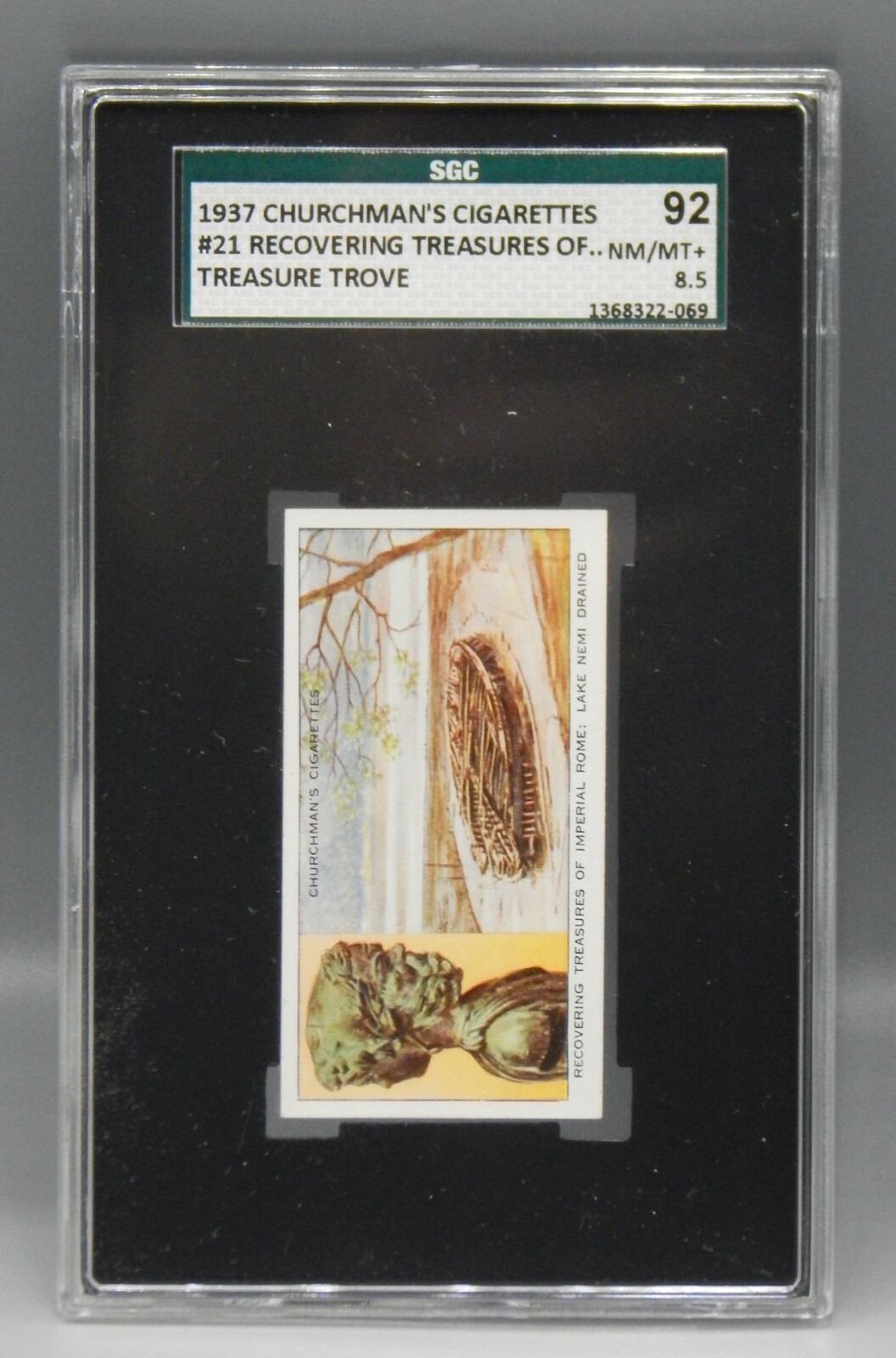 1937 vintage Churchman\'s TREASURE TROVE card #21 CALIGULA Nemi shipwreck SGC 8.5 1937 vintage Churchman\'s TREASURE TROVE card #21 CALIGULA Nemi shipwreck SGC 8.5