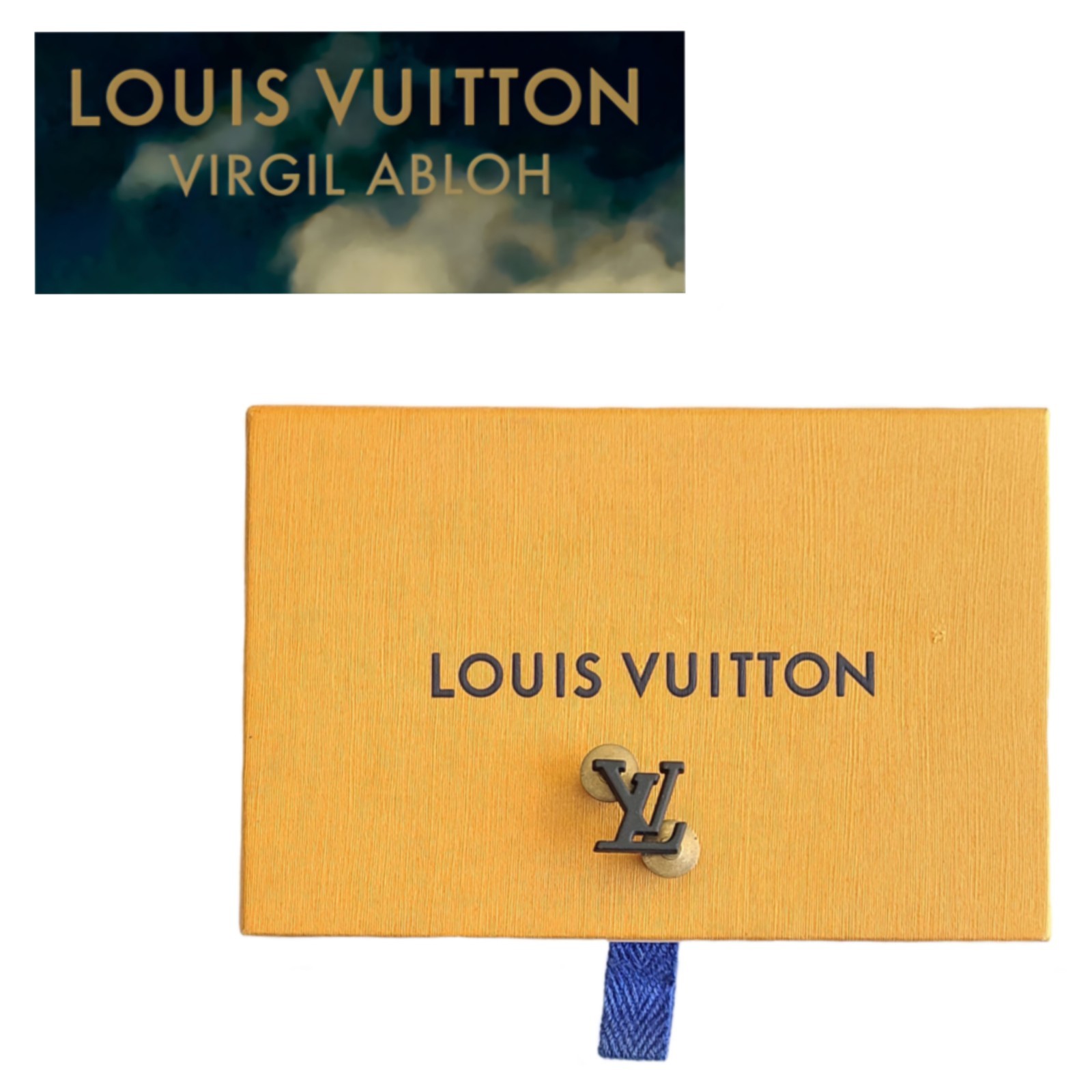 ⚡RARE⚡ LOUIS VUITTON x VIRGIL ABLOH Black LV Monogram Pin *BRAND NEW*