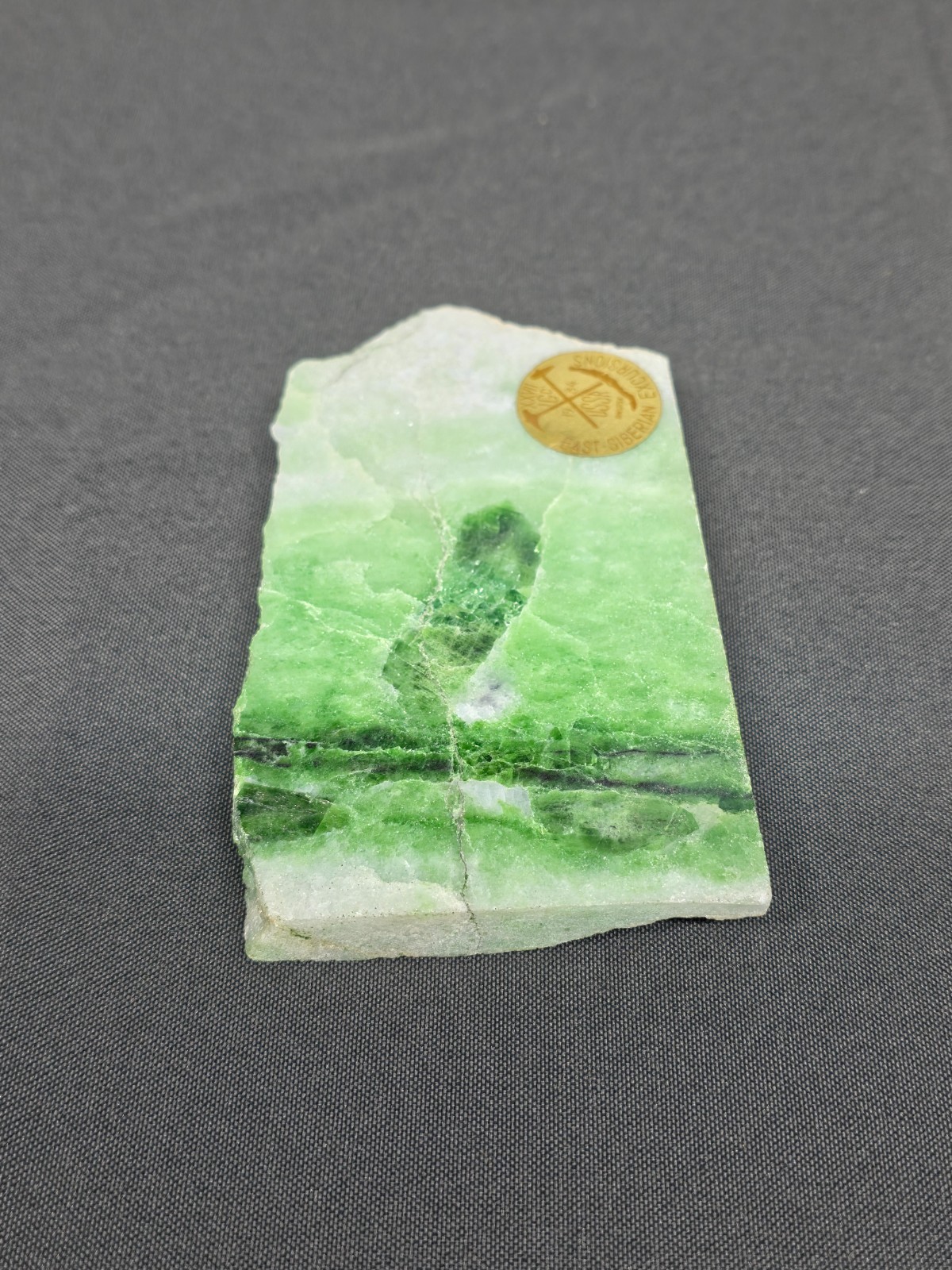 Vtg 1984 USSR East Siberian Excursions Green Jade Slab Soviet IGC Irkutsk Minera