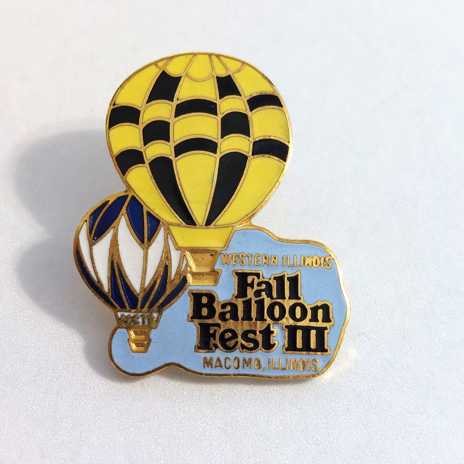 Vintage Western Illinois Fall Balloon Fest III Pin Macomb Hot Air Balloons Vintage Western Illinois Fall Balloon Fest III Pin Macomb Hot Air Balloons