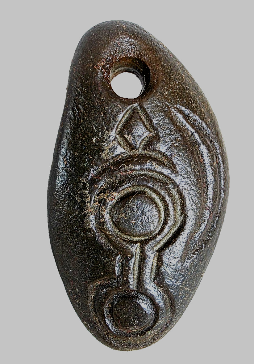 Ancient Carthage Punic Carved Gemstone Pendant Amulet Astral Totem Crescent COA