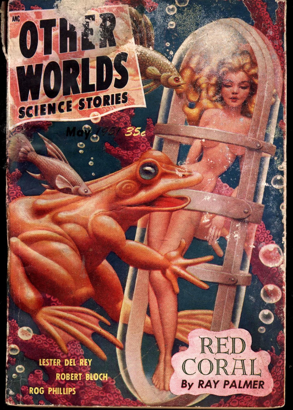 rare OTHER WORLDS SCIENCE STORIES May 1951 cover by Bok