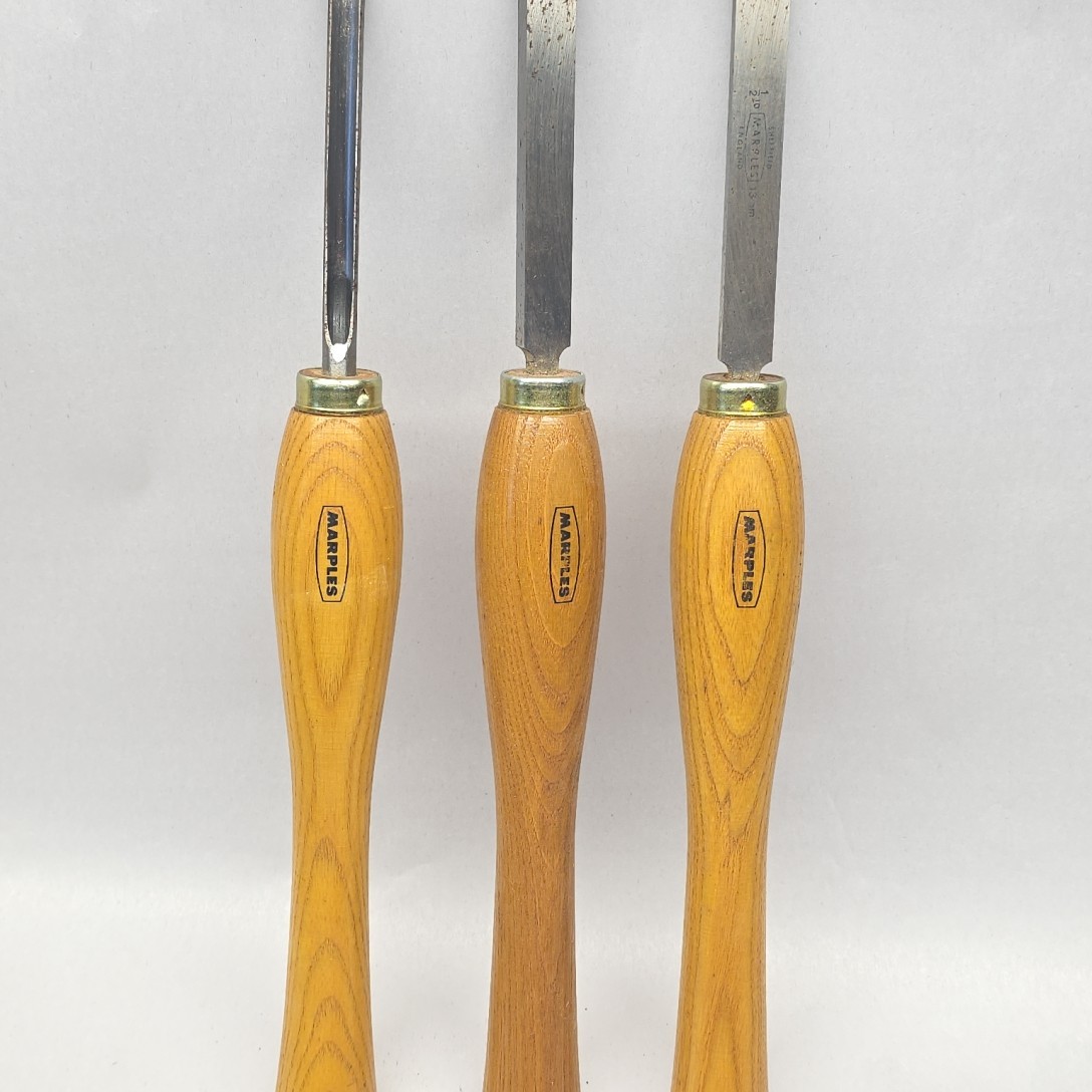Vintage Marples M1006 Lathe Hand Turning Tools Chisel Set. 