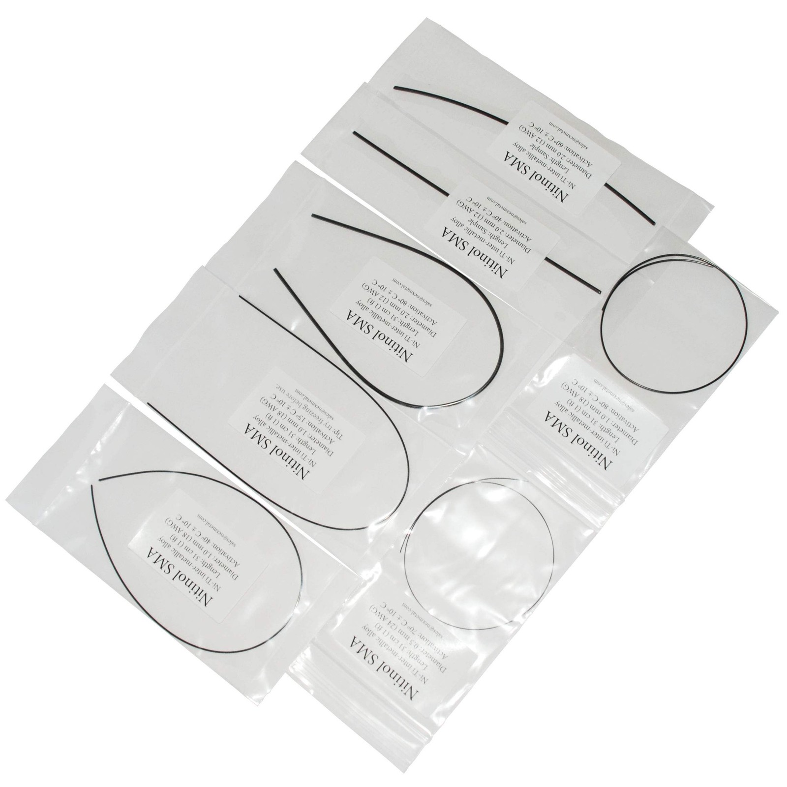 Nitinol Shape Memory Muscle Wire 7 Varieties Sample Pack for Hobby Science