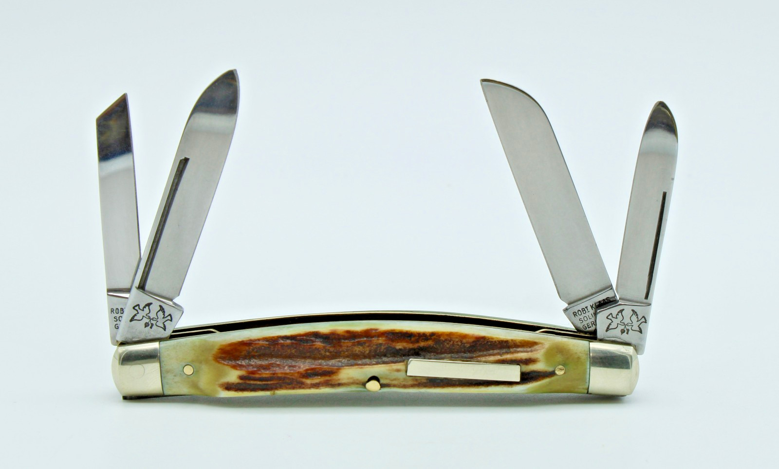 Vintage Robt Klaas Lovebirds FAT STAG Congress Knife Solingen Germany Rare Stamp