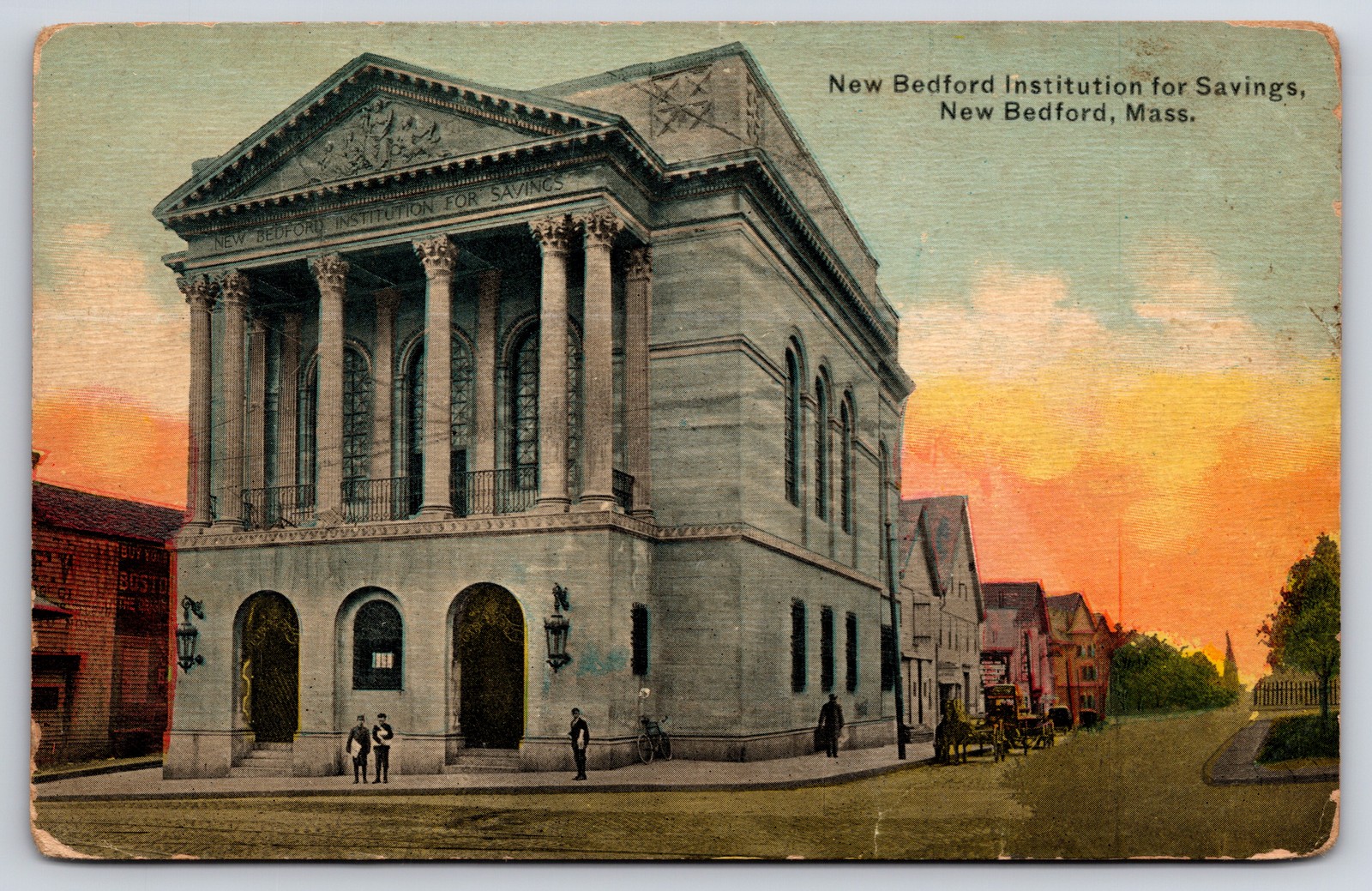 New Bedford Institution for Savings MA Divided Back Antique Postcard c1907-15 New Bedford Institution for Savings MA Divided Back Antique Postcard c1907-15
