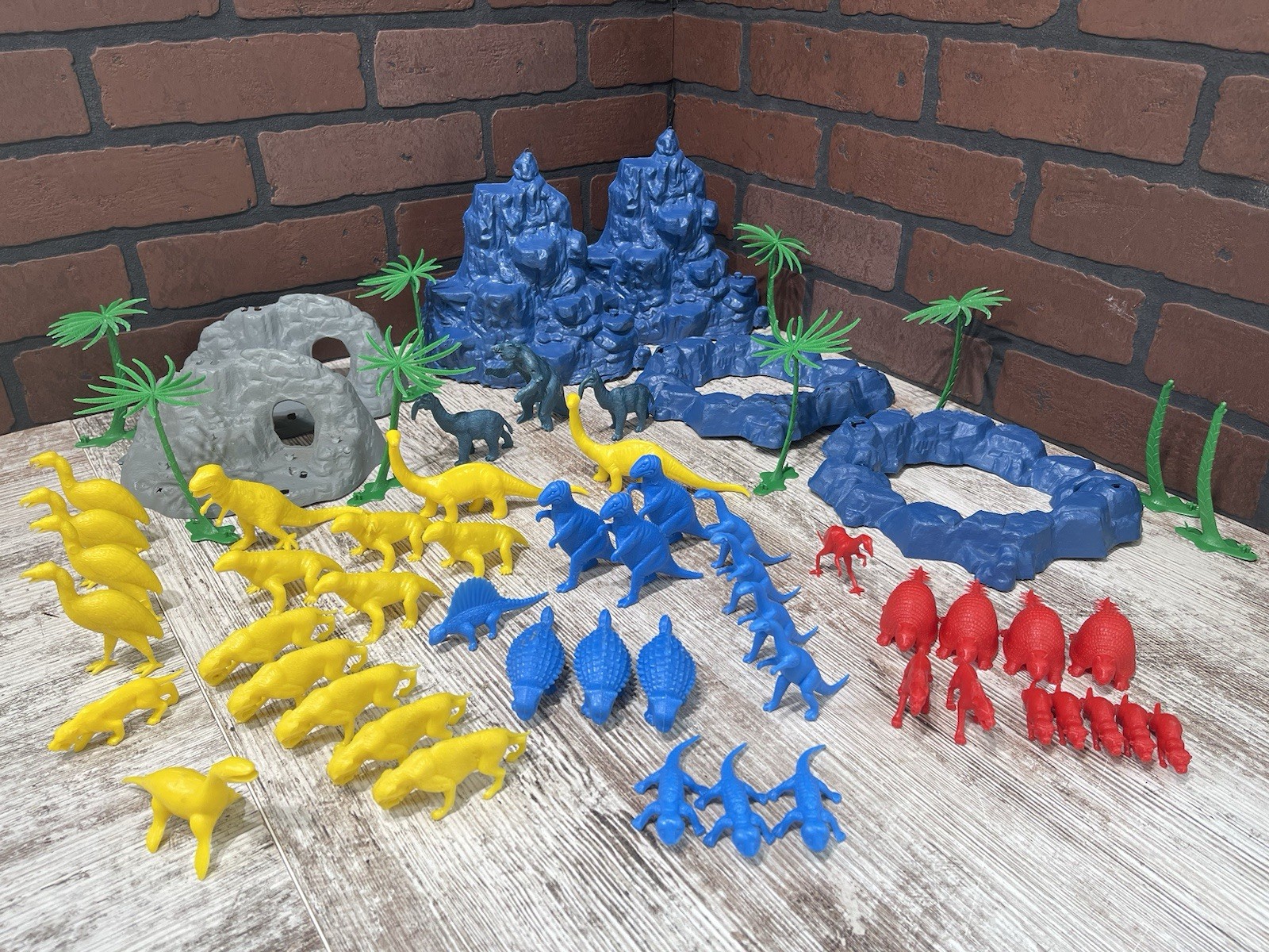 MPC Prehistoric Plastic Dinosaur HUGE LOT 1960’s Blue Terrain - Vintage - Cereal