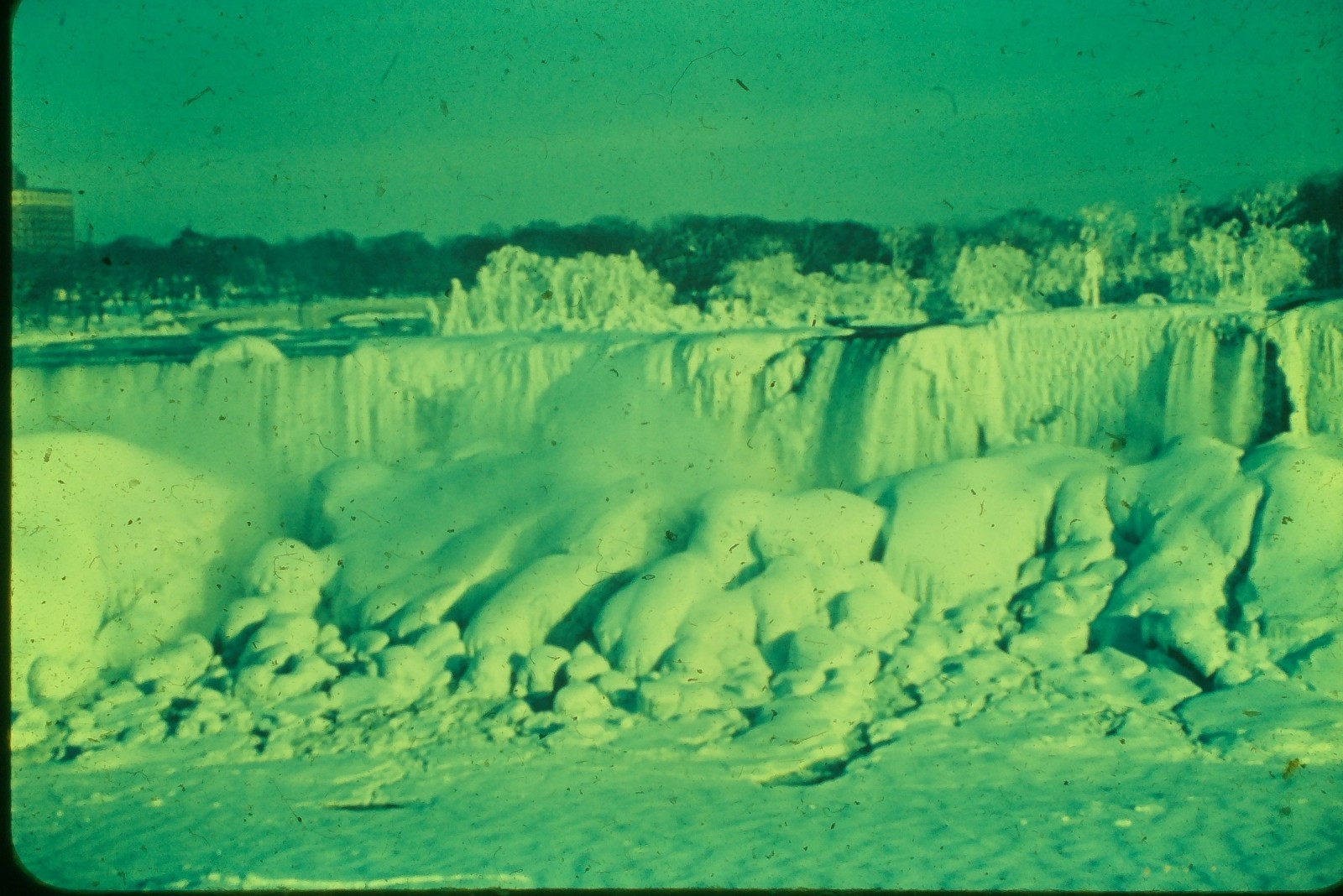 c1960's 35mm Slide Unknown Film, Niagara Falls Horseshoe Winter Ice America