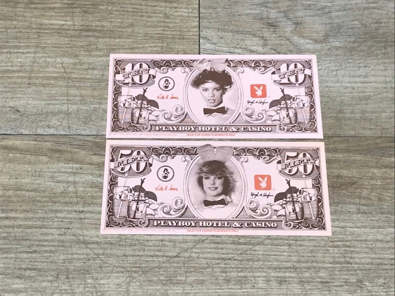 Vintage Playboy Hotel & Casino Atlantic City NJ $50 $10 Playnite Money Note Set