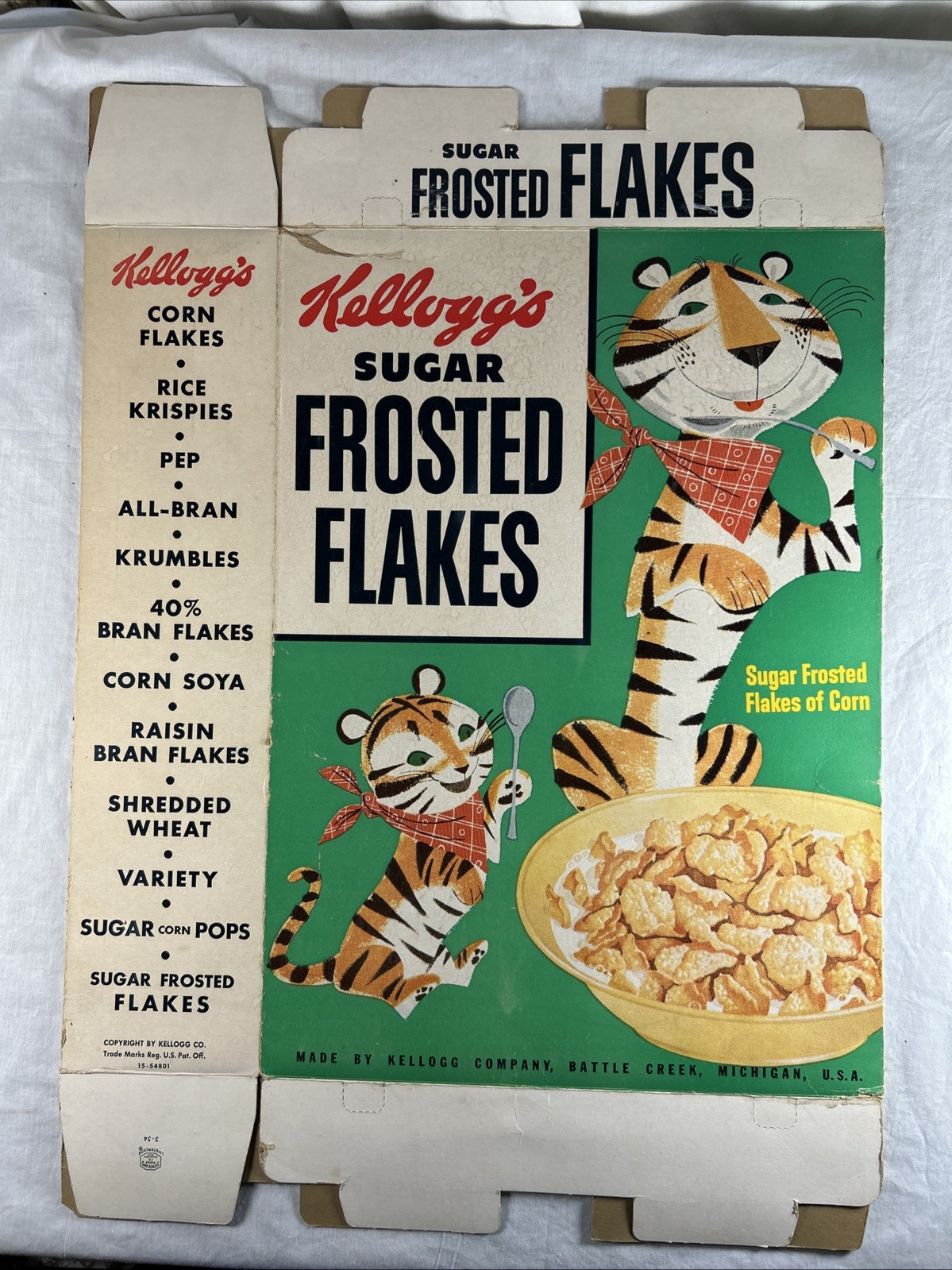 KELLOGG\'S Sugar Frosted Flakes & Sugar Smacks OVERSIZE CEREAL BOX ADVERTISEMENT