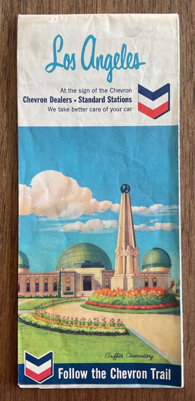 1965 CHEVRON STANDARD LOS ANGELES ROAD MAP GASOLINE OIL CALIFORNIA 1965 CHEVRON STANDARD LOS ANGELES ROAD MAP GASOLINE OIL CALIFORNIA