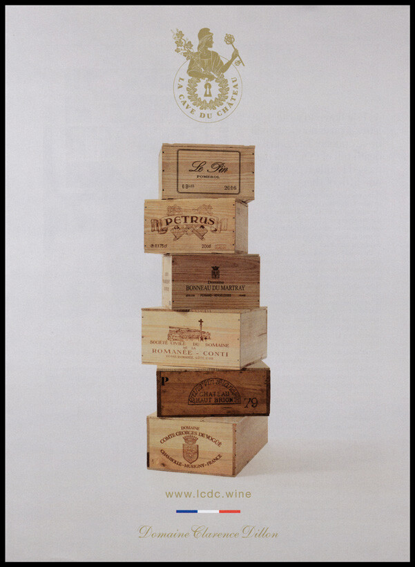 Les Cave des Chateau wine shop PRINT AD 2020 Domaine Clarence Dillon - crates Les Cave des Chateau wine shop PRINT AD 2020 Domaine Clarence Dillon - crates