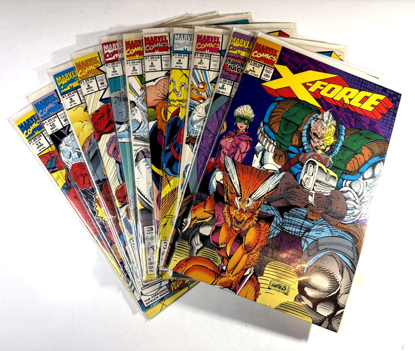 Marvel X-FACTOR 1991 #1-11 Rob Liefeld Key Deadpool VF to NM (9.4) Ships FREE
