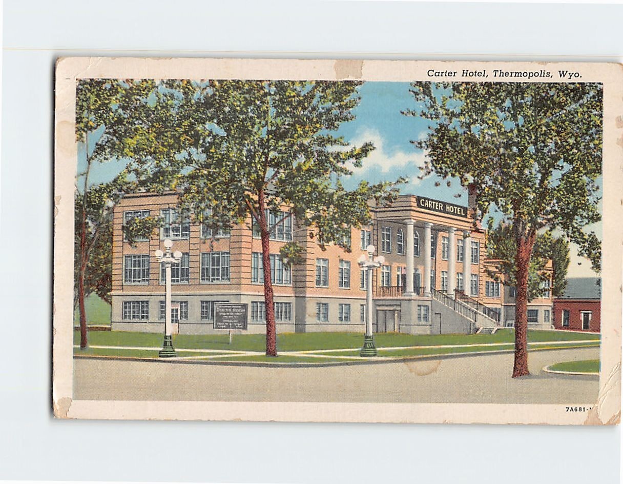 Postcard Carter Hotel Thermopolis Wyoming USA