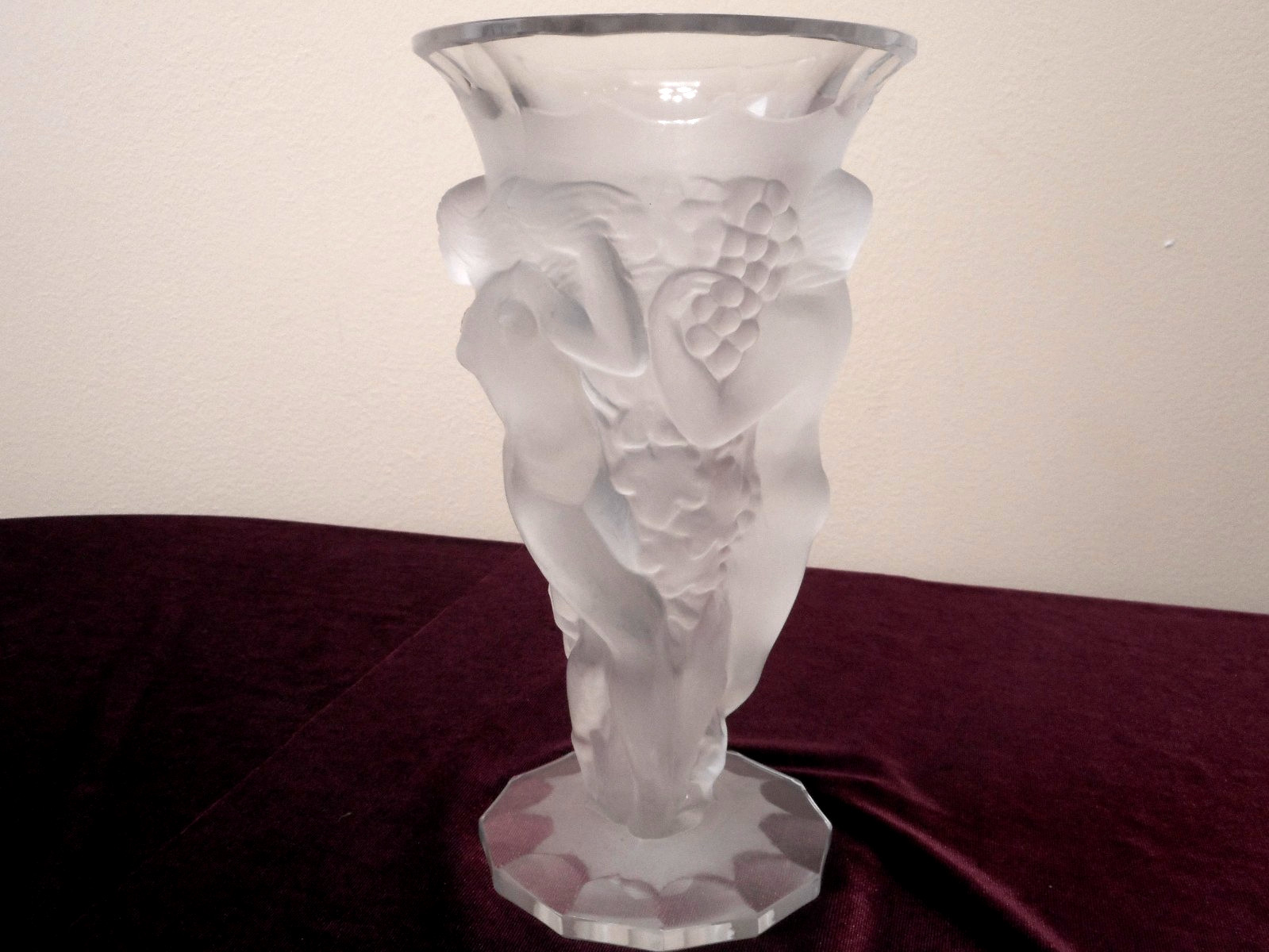 Circa 1920's ''La Dancing Nymphs'' by Joseph Inwald Art Glass Vase 8.5'' Circa 1920's ''La Dancing Nymphs'' by Joseph Inwald Art Glass Vase 8.5''